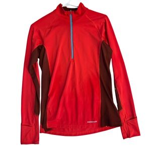 Patagonia Women's Red Quarter Zip Long Sleeve Athletic Pullover Top Size S